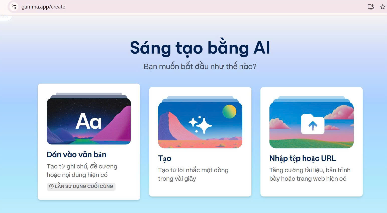 Gamma AI thuyết trình: Hướng dẫn tạo slide tự động cho cán bộ hành chính công 4 định dạng tải lên gamma ai app